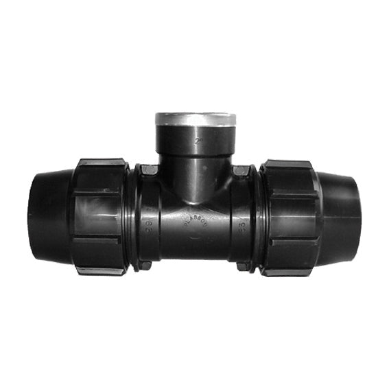 10971- Fittings-Tee - Metric - Female Thread-16mm - 1/2" - 16mm - Austral Ag
