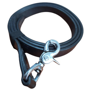 13074- Animal Accessories-Leather Cattle Show Lead-Black & Silver - Austral Ag