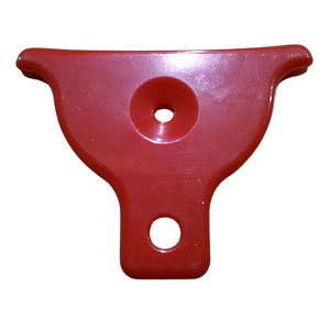 Red plastic Shepherd's Whistle on a white background