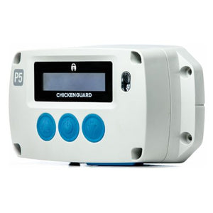 Chickenguard Premium device with a digital display and blue buttons on a white background