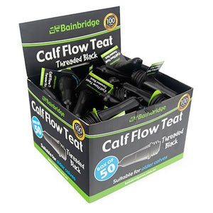 15343- Livestock-Calf Flow Teat Threaded-50Pk-Black- Austral Ag