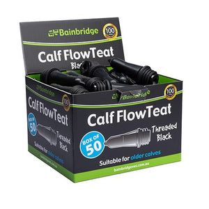 15343- Livestock-Calf Flow Teat Threaded-50Pk-Black- Austral Ag