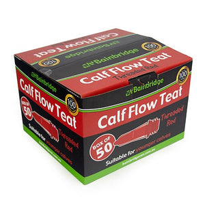 15345- Livestock-Calf Flow Teat Threaded-50Pk-Red- Austral Ag