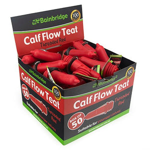 15345- Livestock-Calf Flow Teat Threaded-50Pk-Red- Austral Ag