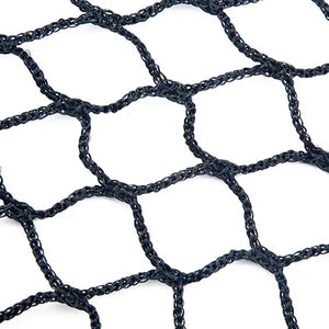 Close-up of a black hexagonal netting on a white background