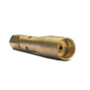 Brass cylindrical lamb detailer pinpoint burner on a white background