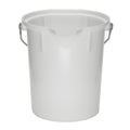 Transparent white bucket with handles on a white background