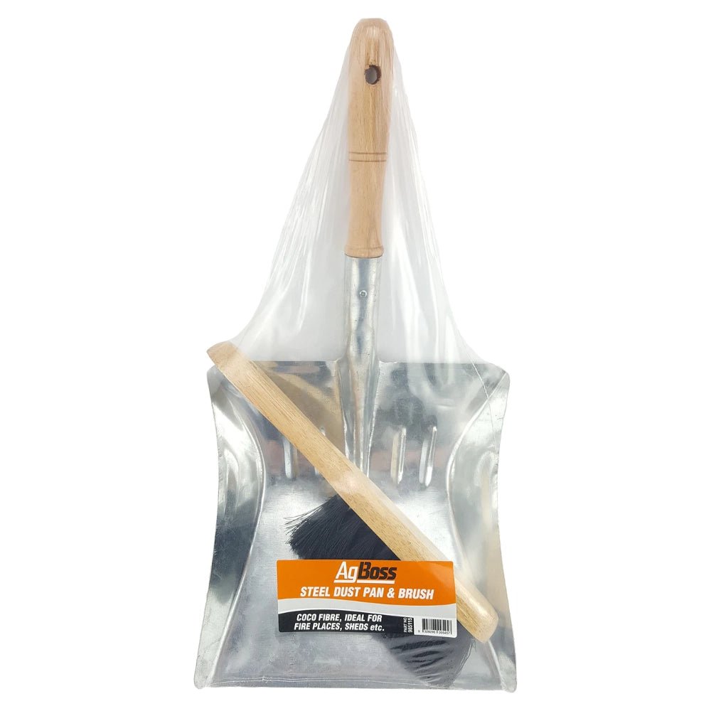 18183- Hardware-Steel Dustpan & Brush - Austral Ag