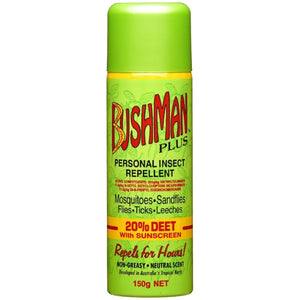 Bushman "Plus" Aerosol 20% Deet with Sunscreen AgBoss Product from Austral Ag