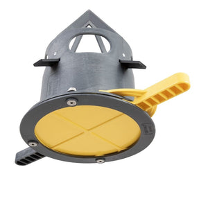 Dark grey vidbag jumbo bulk bag dispenser with a yellow handle on a white background