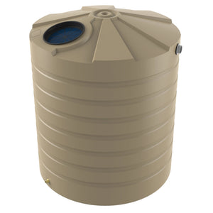 Beige plastic water storage tank on a white background