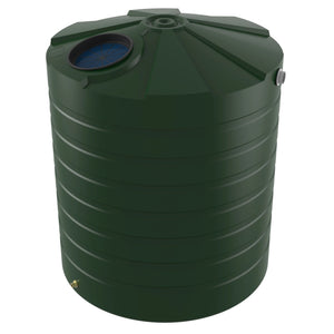 Green water storage tank on a white background