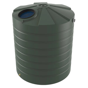 Green plastic water storage tank on a white background