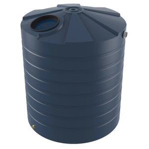 Large blue plastic water storage tank on a white background