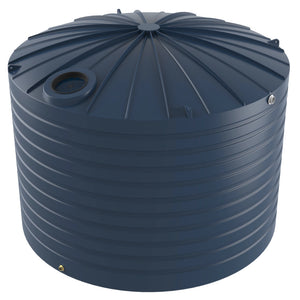 Blue plastic water storage tank on a white background