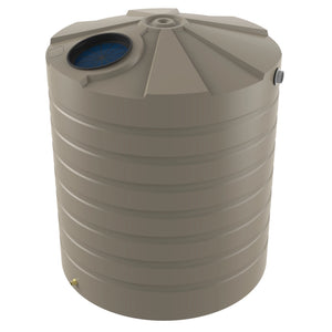 Large beige plastic water storage tank on a white background