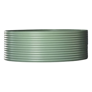 Mist green corrugated metal plunge pool on a white background