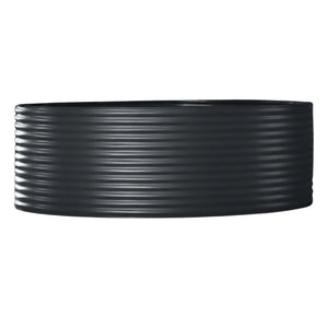 Monument/charcoal corrugated metal plunge pool on a white background