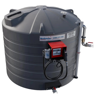 Bushmans 5000L Round Diesel Fuel Dispensing Tank - Slate Grey