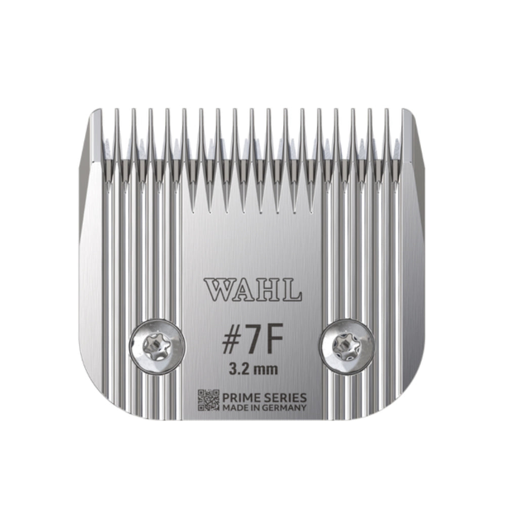 Wahl fine hair clipper blade with model number 7F on a white background