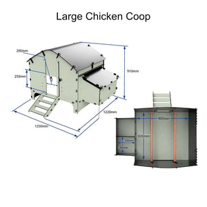 18898- Animal Accessories-Chicken Coop with Pitched Roof Elevated Plastic Chook House-Small - Austral Ag