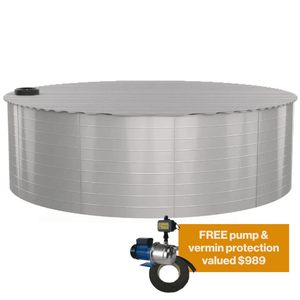 18963 - Tanks - 128,831L Steel Water Tank Only Ultra Tough Series 8.141m x 2.475m - Austral Ag