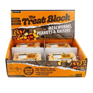 18991 - Supplementation - Chicken Treat - Flock Blocks with Dried Mealworms - Mealworms, Peanuts & Raisins - Austral Ag