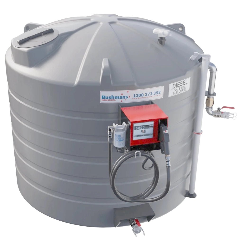 18999 - Tanks - Bushmans 10000L Round Diesel Fuel Dispensing Tank - Austral Ag