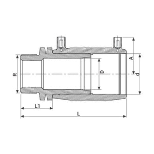 19019 - Fittings - Transition Coupling - Male - Electrofusion - PE - 25mm x 3/4" - Austral Ag