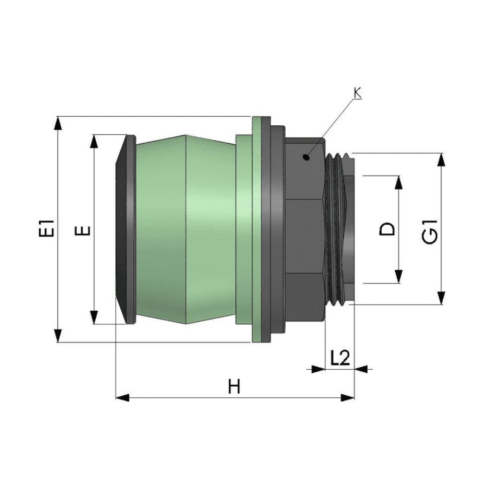 19082- Fittings-Bucchi Quick Joint Male to Female Adaptor with FPM Gasket-1/2" x 3/8" - Austral Ag