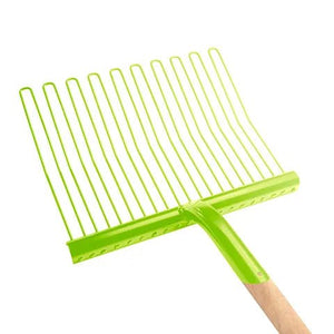 19196- Hardware-Economy Rubber Matting Stable Fork - Metal - Wooden Handle-Green - Austral Ag
