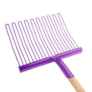 19199- Hardware-Economy Rubber Matting Stable Fork - Metal - Wooden Handle-Purple - Austral Ag