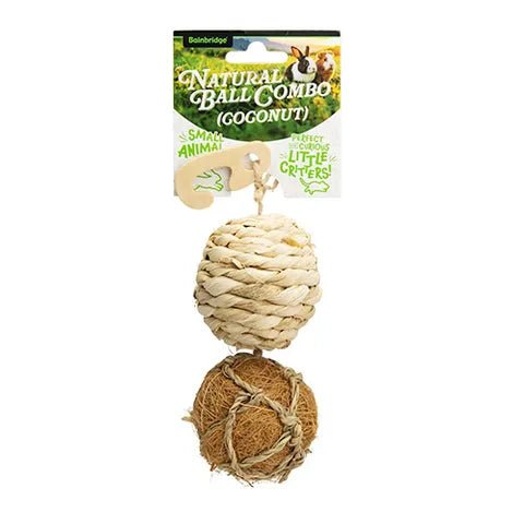19325- Animal Accessories-Bird/Small Animal Toy - Natural Ball Combo - Coconut - Austral Ag