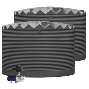 DEAL25Q419V1 - Tanks - 2 x 27,000L Rainwater Tanks + Pump - Dark Grey (Basalt™) - Austral Ag