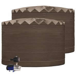 DEAL25Q423V1 - Tanks - 2 x 27,000L Rainwater Tanks + Pump - Autumn Brown (Jasper™) - Austral Ag