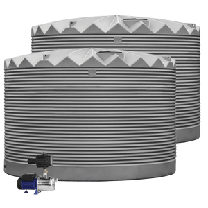 DEAL25Q415V1 - Tanks - 2 x 27,000L Rainwater Tanks + Pump - Gull Grey (Shale Grey™) - Austral Ag