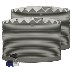 DEAL25Q417V1 - Tanks - 2 x 27,000L Rainwater Tanks + Pump - Earthtone (Bushland™) - Austral Ag