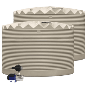 DEAL25Q412V1 - Tanks - 2 x 27,000L Rainwater Tanks + Pump - Merino (Paperbark™) - Austral Ag