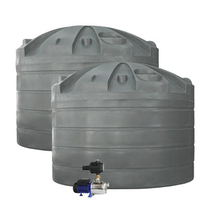 DEAL26Q124V2 - Tanks - 2 x 32,000L Rainwater Tanks + Pump - Armour Grey (Windspray™) - Austral Ag