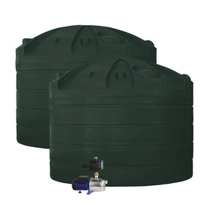 DEAL26Q108V2 - Tanks - 2 x 32,000L Rainwater Tanks + Pump - Mountain Blue (Deep Ocean™) - Austral Ag
