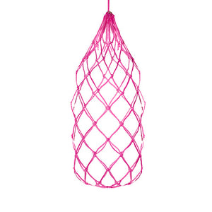 Pink net bag on a white background
