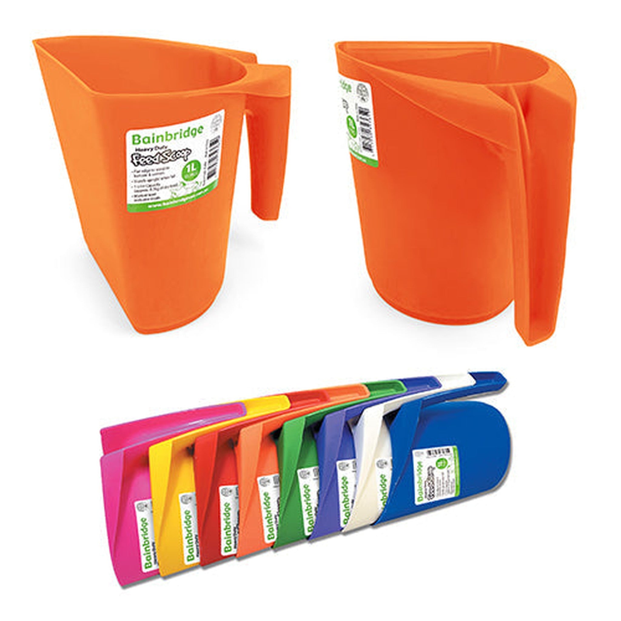 BAIN FEED SCOOP H/DUTY Animal Accessories Bainbridge Pty Ltd 1L Orange