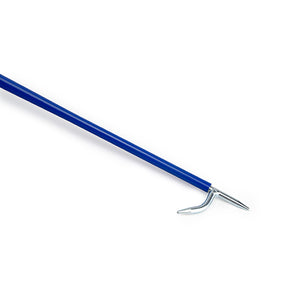 Rod with a metal hook on a white background