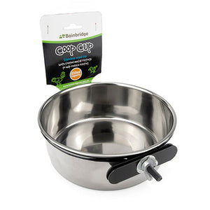 Coop Cup Stainless Steel with Clamp Holder Animal Accessories Bainbridge Pty Ltd