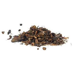 Heap of dried crickets for chickens on a white background