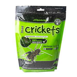 Packaging of Bainbridge Dried Crickets on a white background