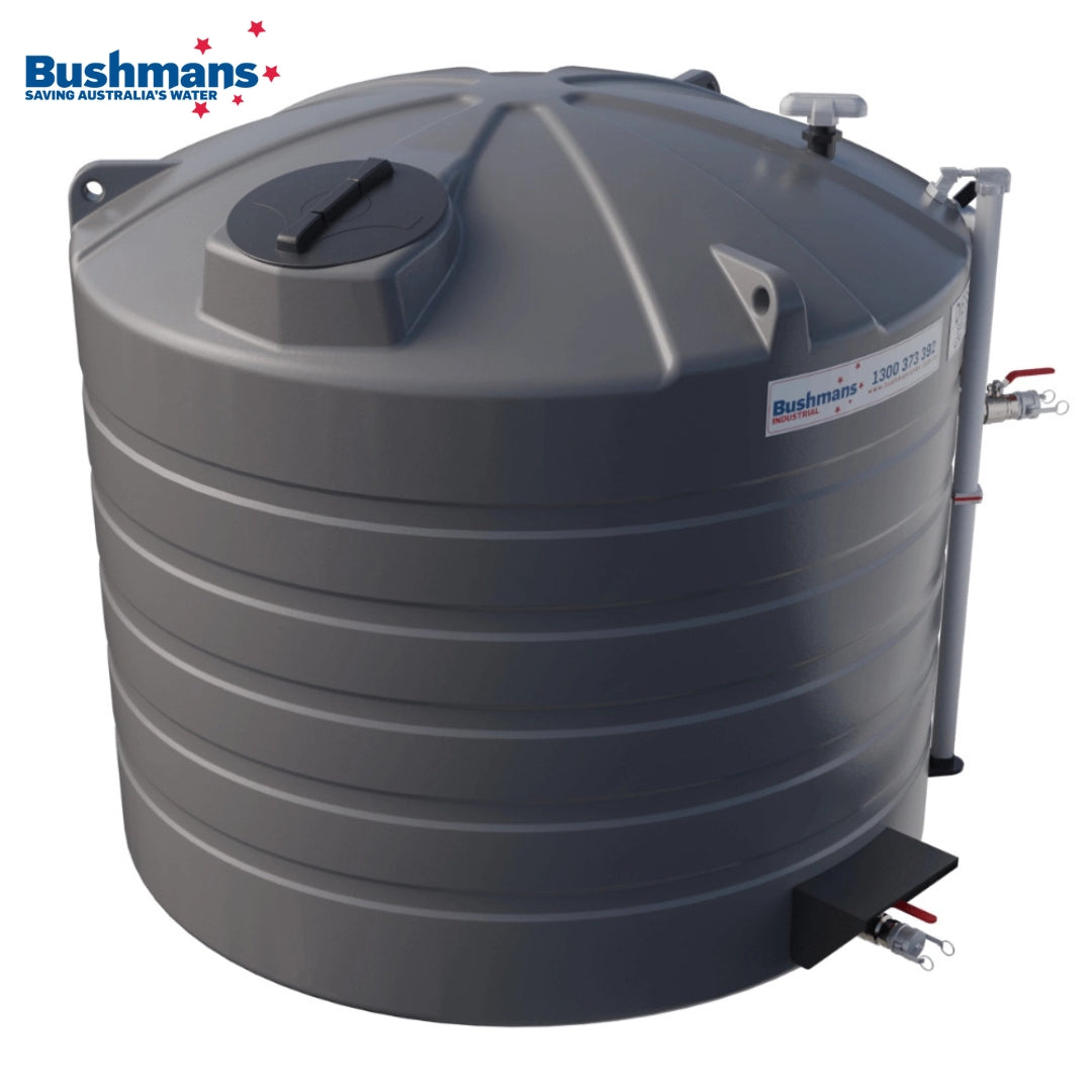 Bushmans 5000L Round Diesel Fuel Storage Tank - Slate Grey