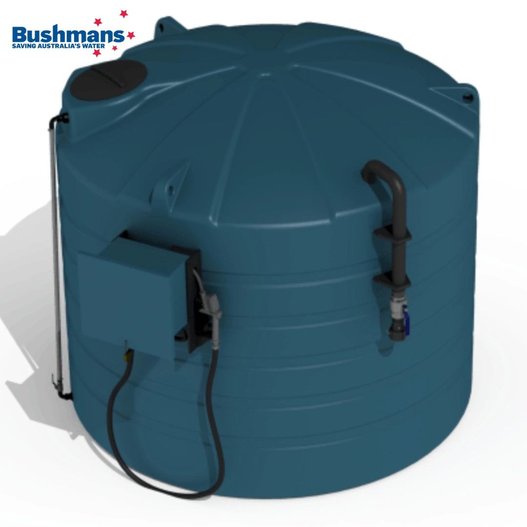 Bushmans 5000L Round Squat AdBlue Dispensing Storage Tank - Stormedge Blue