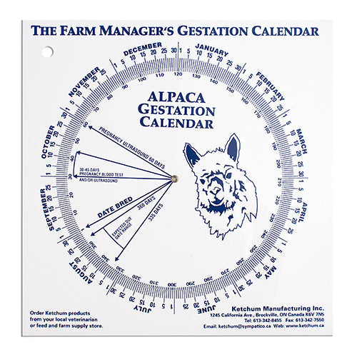 Gestation Calendar - Alpaca Animal Health Bainbridge Pty Ltd Default Title