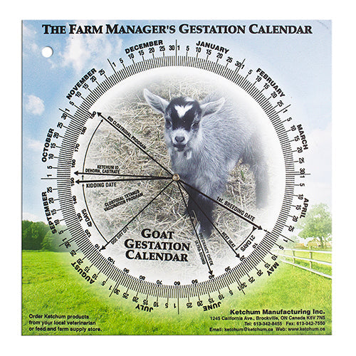 Gestation Calendar - Goat Animal Health Bainbridge Pty Ltd Default Title